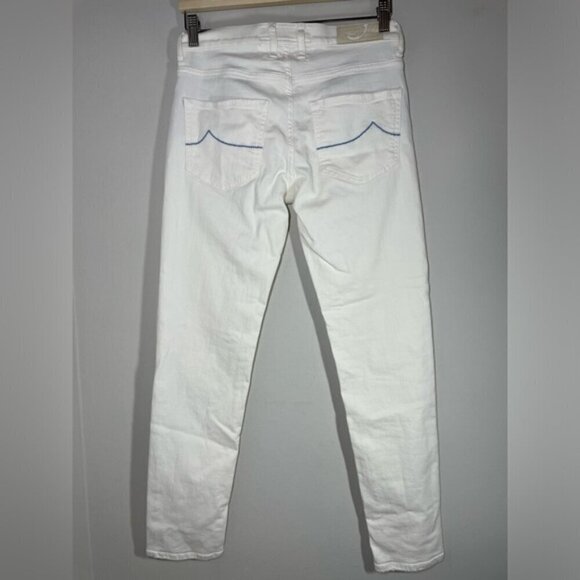 Jacob Cohen Made in Italy White Distressed Straight Leg Jean size 25 - Picture 10 of 11